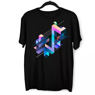 Buy Abstract 3D Geometrical Multicolor T-Shirt Composition Gift Funny Male Kids Tee • 14.99£