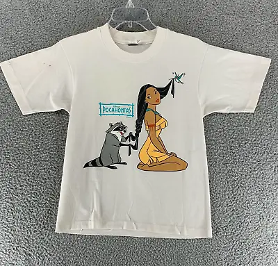 Buy VTG Disney Pocahontas Shirt Baby Tee Single Stitch Double Sided USA 90s  • 27£