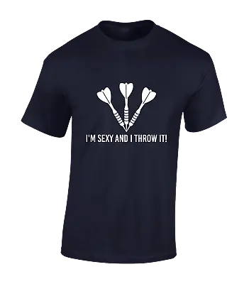 Buy I'm Sexy And I Throw It Mens T Shirt Funny Darts Player Design Gift Present Cool • 7.99£