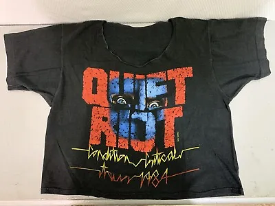 Buy QUIET RIOT T-Shirt Small (2-Sided) Condition Critical Tour 1984 Vintage Crop Top • 47.42£