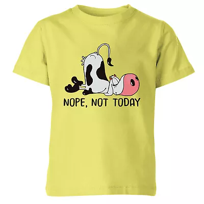 Buy Nope Not Today Funny Dairy Cow Kids T Shirt Boys Girls Novelty Retro Tee Top • 7.59£