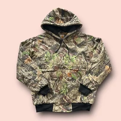 Buy Reworked Upcycled Carhartt RealTree Woodland Camo Padded Hoodie / Jacket, Size M • 50£