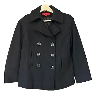 Buy Anne Klein Wool Black Double Breasted Pea Coat Jacket Womens S Petite • 28.49£