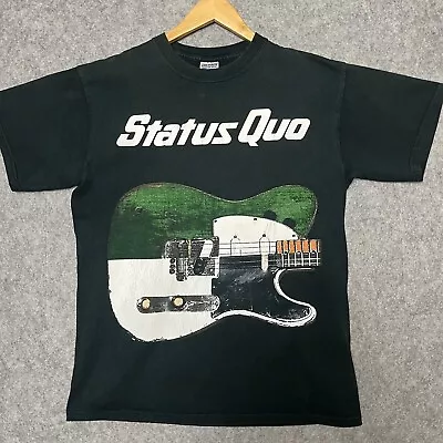 Buy Status Quo Vintage T-shirt Guitar Band Heavyweight Cotton Gildan Black Graphic M • 30£