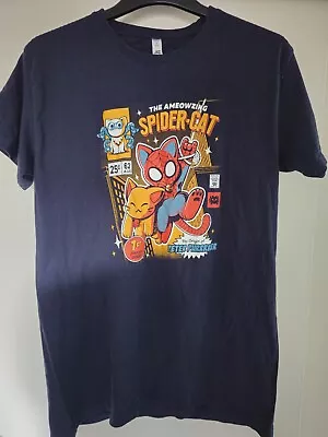 Buy Marvel Spider Cat Comic T-shirt Navy Tshirt Men Women Unisex  • 10£