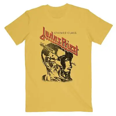 Buy JUDAS PRIEST Unisex T- Shirt -  Stained Class Vintage Head - Yellow Cotton • 17.49£