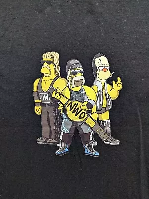 Buy WWE Simpsons Crossover T-Shirt By Artist 74lands WWF WCW NWO Adults Medium VGC • 10£
