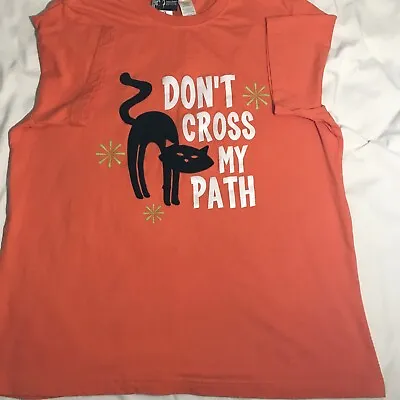 Buy Holiday Edition Halloween “Don’t Cross My Path” Orange Spooky T-shirt Sz 18w/20w • 14.17£