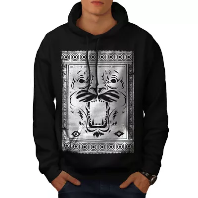 Buy Wellcoda Face Beast Animal Mens Hoodie, Epic Casual Hooded Sweatshirt • 25.99£