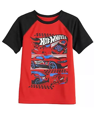 Buy Hot Wheels Little-Big Boys Active Red T-Shirt NWT • 7.06£