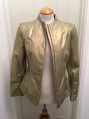 Buy Gold Size Medium Faux Leather Fully Lined Short Jacket Pit To Pit 17in BNWOT • 19.99£