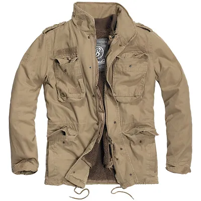 Buy Brandit M65 Giant Military Field Jacket Warm Mens Liner Vintage Army Coat Camel • 124.95£