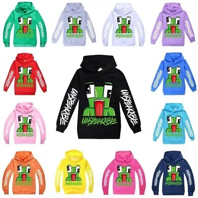 Buy Kids Unspeakable Print Hoodie Youtuber Gamer Pullover Jumper Tops Sweatshirt UK • 19.89£