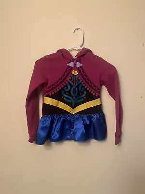 Buy  Disney Frozen Anna Long Sleeve Sweatshirt With Hood Girls M 7/8 • 9.44£