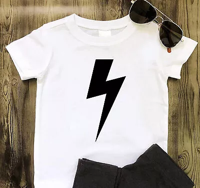 Buy Lightning Bolt Mens Kids T-Shirt Spark Flash Light Clouds Retro Gamer Gift Tee • 10.99£