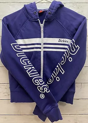 Buy Dickies Hoodie Jacket Girls Kids Youth Size Med Full Zip Navy Blue Style J3076FT • 14.92£