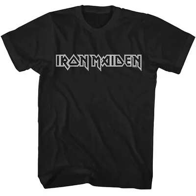 Buy Iron Maiden White Name Outline Logo Men's T Shirt Rock Band Merch • 42.30£