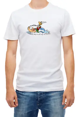Buy Funny Asterix And Obelix Cartoon Short Sleeve White Men's T Shirt F064 • 9.69£