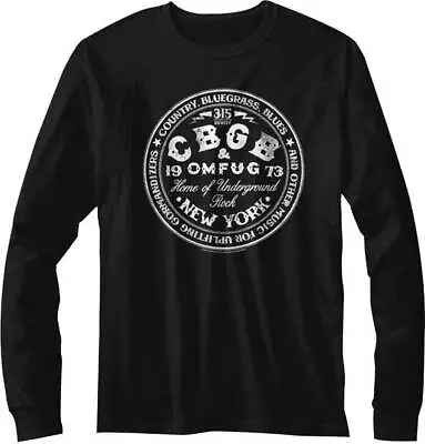 Buy CBGB Circle Emblem 1973 New York Men's Long Sleeve T Shirt Punk Music Merch • 43.62£