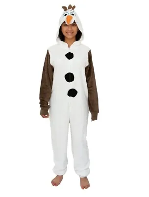Buy New Disney Frozen Olaf Union Suit Costume Plush Pajama One Piece Adult Size L/XL • 28.86£