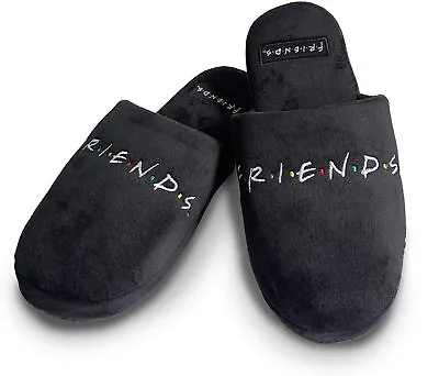 Buy Official Friends Logo Tv Series Black High Quality Plush Mule Slippers 5-7 Bnwt  • 12.95£