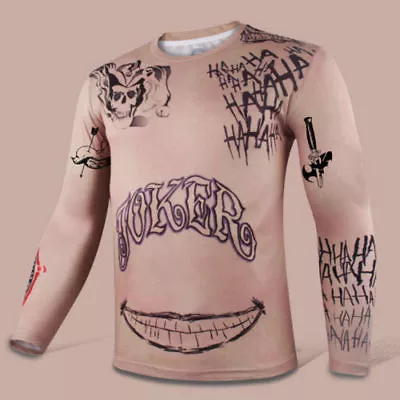 Buy Suicide Squad 3D T-Shirt Joker Tattoos Long Short Sleeve Mens Shirts Cosplay Top • 13.20£