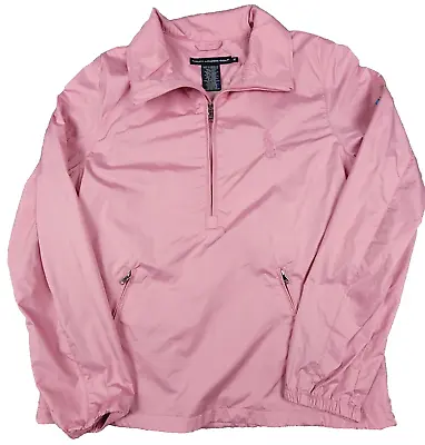 Buy Ralph Lauren Golf Windbreaker Pullover Jacket Womens Medium Pink Big Pony • 18.21£
