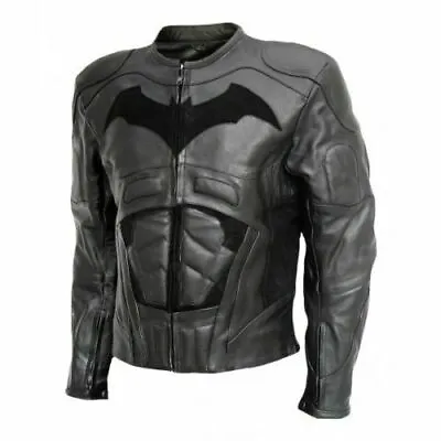 Buy Batman Motorbike Original Cowhide Leather Jacket With CE Armour Protection • 164.77£