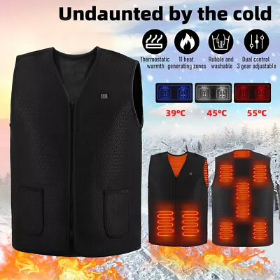 Buy 🔥Winter Heated Vest Electric USB Jacket Winter Warm Men Women Body Heating Coat • 9.99£