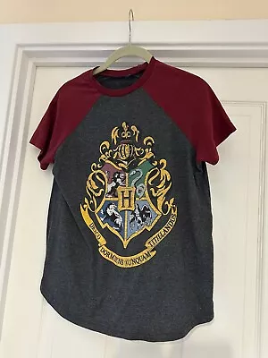 Buy Girls Ladies Harry Potter Hogwarts Emblem Top T Shirt S-m Size • 1.99£