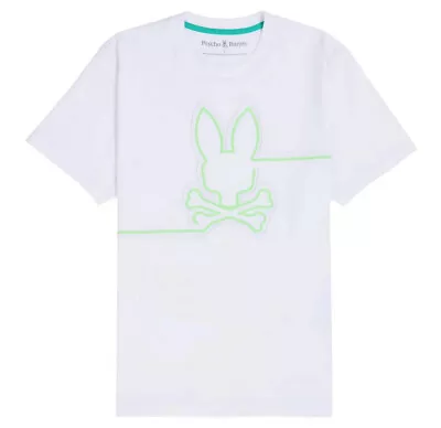 Buy Psycho Bunny Mens T-Shirt Chester Raised Contrast Graphic Cotton Tee In White • 54.99£