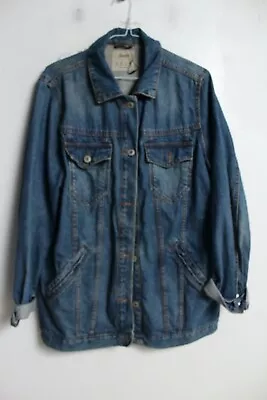 Buy Primark Womens Oversized Denim Jacket - Blue - Size 10 (j6) • 6.99£