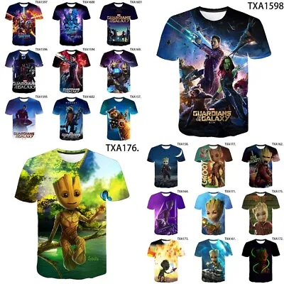 Buy Unisex 3D Guardians Of The Galaxy I Am Groot Casual Short Sleeve T-Shirt Tee Top • 11.99£