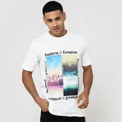 Buy Mens Nimes Euphoria Graphic T-Shirt In Washed White RRP: £29.99 • 3.99£