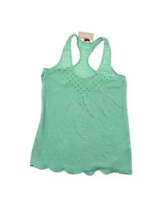 Buy Wrap Women's T-Shirt UK 8 Green 100% Linen Sleeveless Round Neck Basic • 8£