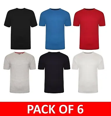 Buy Mens Pack Of 6 & Pack Of 2 T Shirt Cargobay Plain Crew Neck Cotton Tee Shirt Top • 8.99£