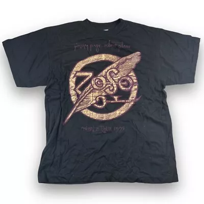 Buy 1995 Vintage Jimmy Page Robert Plant Tour T-Shirt • 37.93£