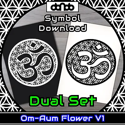 Buy Om-Aum Flower V1 Dual Set - Symbol - SVG PNG JPG PDF PSD AI EPS [2D Download] • 1.81£