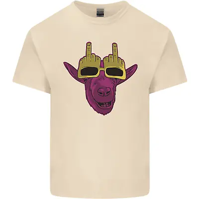 Buy Offensive Goat With Finger Flip Glasses Mens Cotton T-Shirt Tee Top • 8.75£