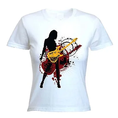 Buy ROCK CHICK GUITARIST T-SHIRT - Rocker Hippie Festival Psychedelic - Size S To XL • 14.95£