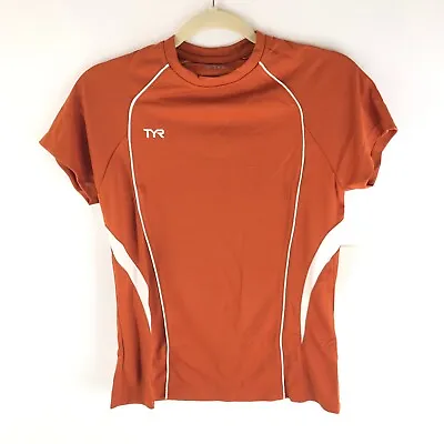 Buy TYR Womens Tech Tee Shirt Top Mesh Breathable Crew Neck Burnt Orange S • 9.63£