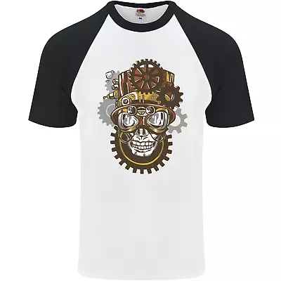 Buy Steampunk Skull Mens S/S Baseball T-Shirt • 9.99£