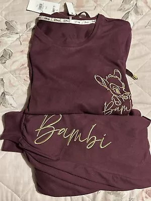 Buy Disney Bambi Pyjamas Set Ladies Uk Size Small 8-10 • 12£