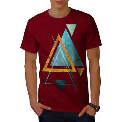 Buy Wellcoda Abstract Triangle Mens T-shirt, Shape Graphic Design Printed Tee • 14.99£