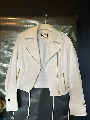 Buy Reiss Ladies White Denim Biker Style Jacket XS • 0.99£