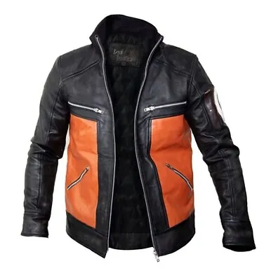 Buy Handmade Orange Shippuden Real Leather Jacket | Japanese Warrior Unisex Jacket | • 114.23£
