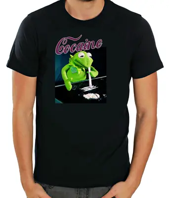 Buy Frog Cocaine, Muppet Drug Short Sleeve  White T Shirt Men G068 • 9.51£