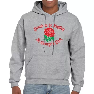 Buy St. George's Day Hoodie Proud To Be English Red Rose Christian Church Sweatshirt • 19£