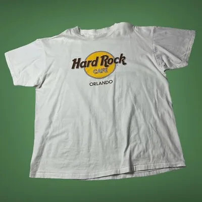Buy White Hard Rock Cafe T-Shirt Graphic Tee Music Travel Size XL Orlando USA • 9.95£