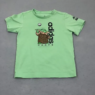Buy Adidas X Star Wars Kids Shirt 4T Mandalorian The Child Graphic Print Green  • 11.80£